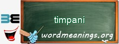 WordMeaning blackboard for timpani